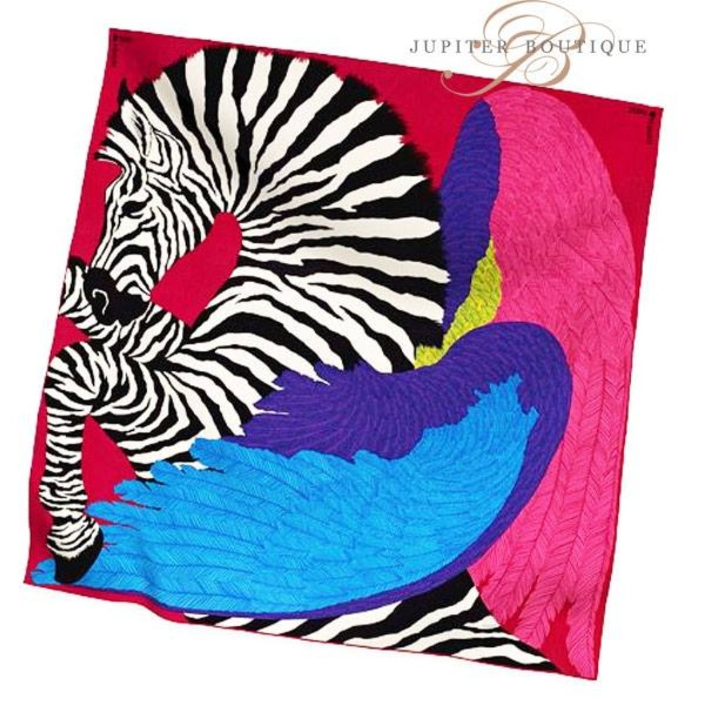 Hermes Zebra Pegasus cashmere and silk shawl